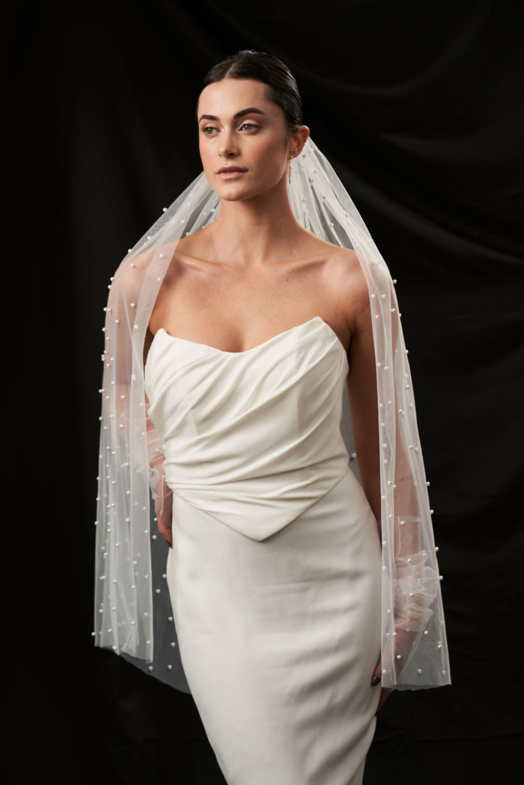 Pearl Midi Veil Ivory