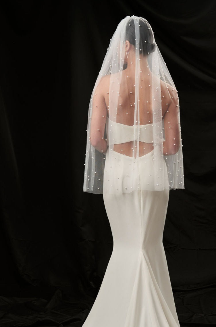 Pearl Midi Veil Ivory