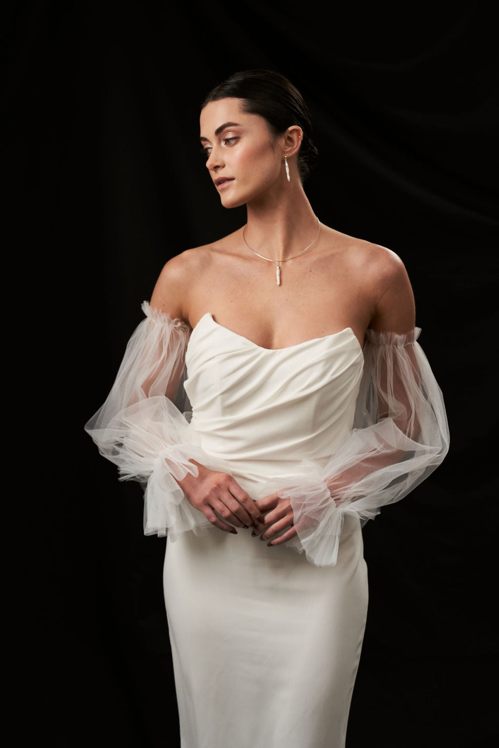 Detachable Tulle Sleeves Ivory