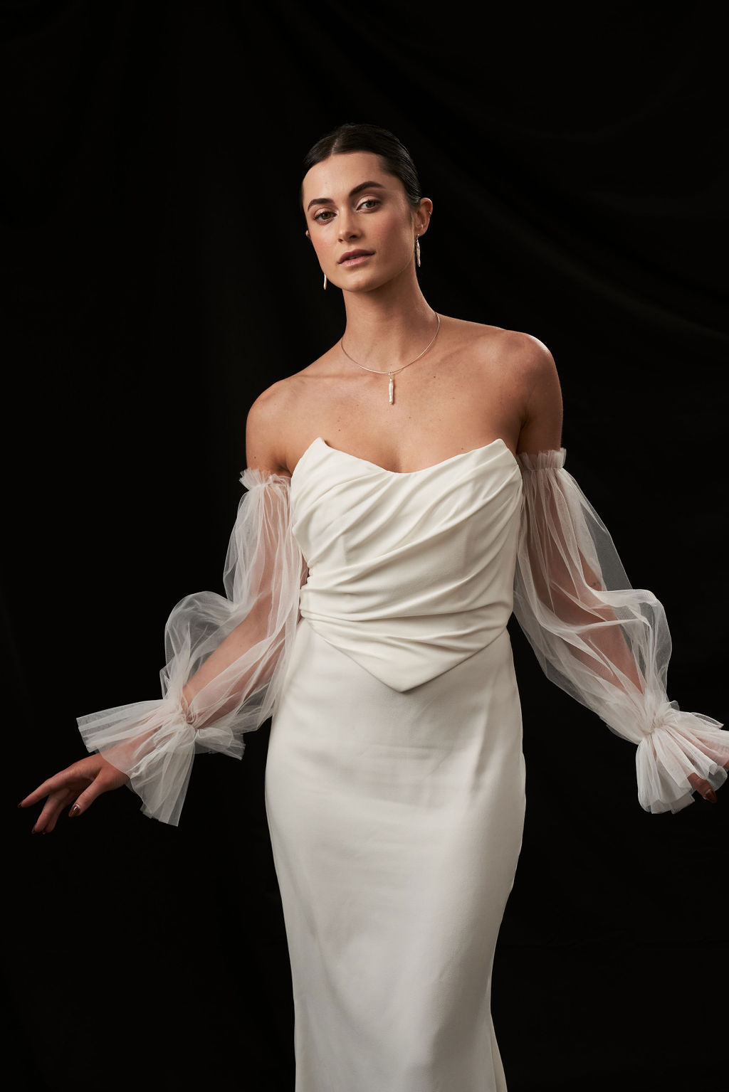 Detachable Tulle Sleeves Ivory